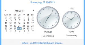 Windows 8.1 kann mehrere Uhren mit verschiedenen Zeitzonen darstellen