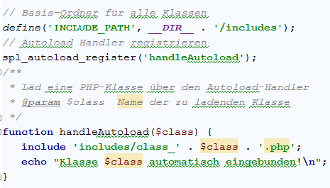 Autoload: PHP-Klassen ohne includes automatisch laden