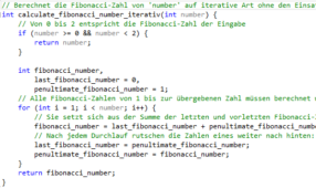 Fibonacci-Zahlen in C berechnen