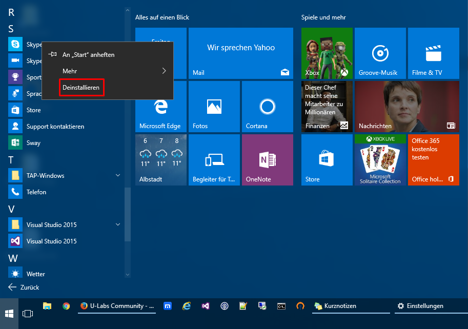 Windows 10: Automatisch installierte Bloatware-Apps entfernen