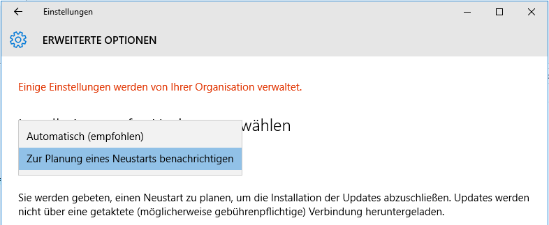 Windows 10: Automatischer Update-Neustart in Version 1607 deaktivieren (August 2016)