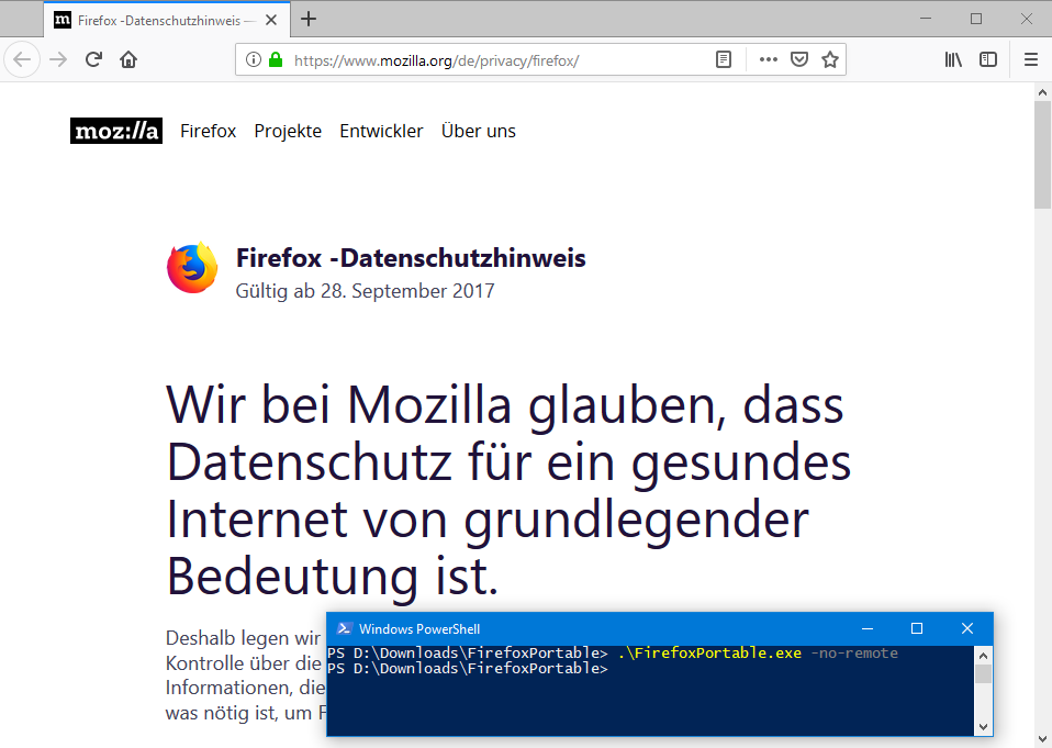 Firefox Portable mehrfach ausführen
