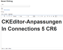 Connections 6 CR6: CKEditor anpassen