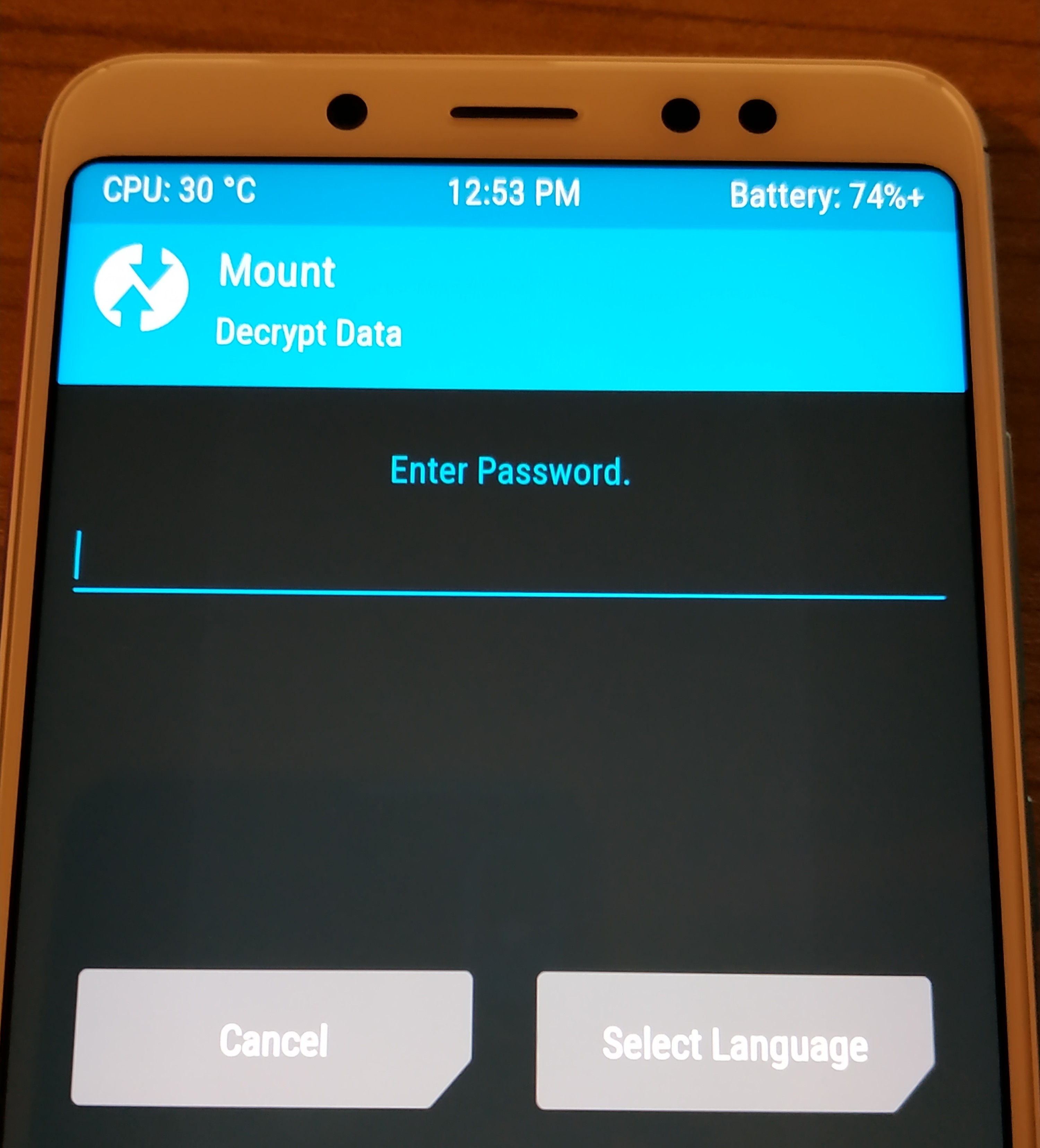 Fix für TWRT Passwortabfrage auf Xiaomi Redmi Note 5 Pro (whyred): OrangeFox installieren