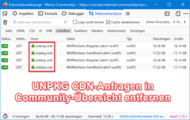 Fix: unpkg.com Anfragen in der Community-Übersicht von HCL Connections entfernen