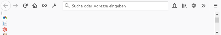 Mehrzeilige Lesezeichen-Symbolleiste in Firefox 74 und neuer