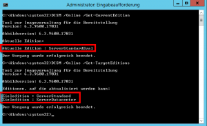 DISM zeigt, dass Microsoft für die Testversion eine extra Edition von Windows Server 2012 angelegt hat: ServerStandardEval